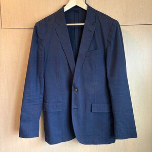 Men's Lightweight Summer Cotton Blue Suit Jacket from J. Crew - Size 38R